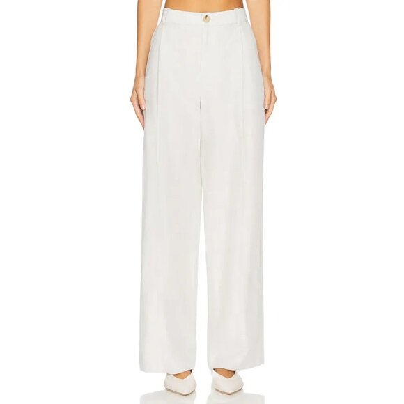 Vince High Waisted Casual Tailored Wide Leg Pants Salt Glass - Picture 1 of 5